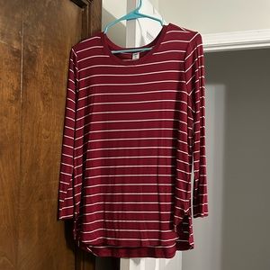 NWT - Luxe M - Red/White Striped Shirt